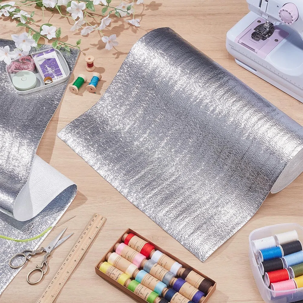 OLYCRAFT Guata resistente al calor (39,5 cm x 5 m) para agarraderas, tejido aislante, forro térmico, papel de aluminio reflectante del calor, guata para agarraderas, guantes de horno DIY, posavasos