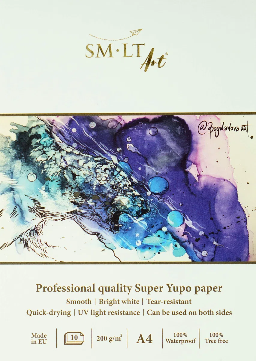 SMLT. PS-10(200)/PRO - Papel de arte profesional A4 con papel sintético Super Yupo (10 hojas)
