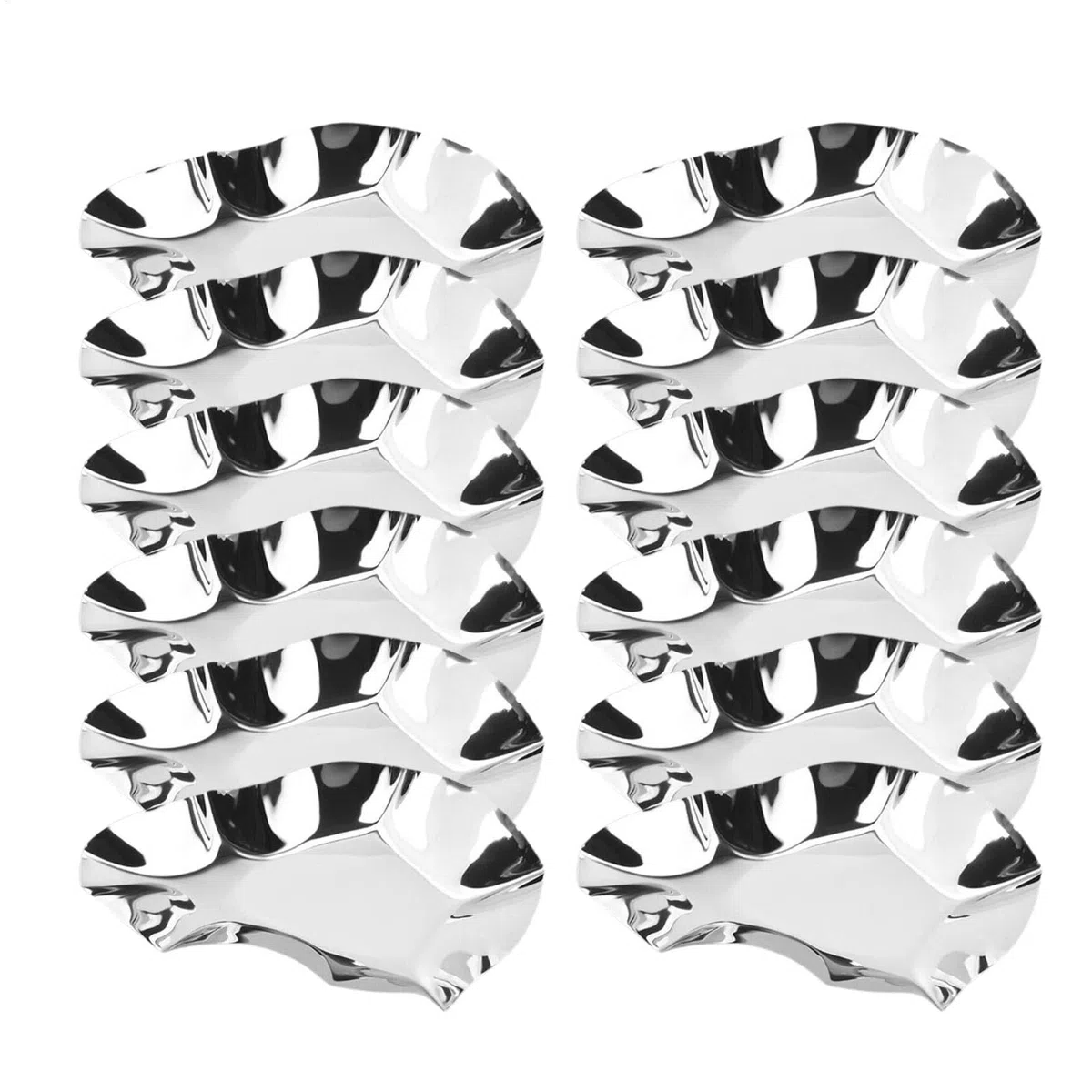 Platos de ostras, bandeja de acero inoxidable para hornear, bandeja apilable para servir, juego de 12 platos para hornear, plato de metal para cocina para mariscos, almejas y vieiras