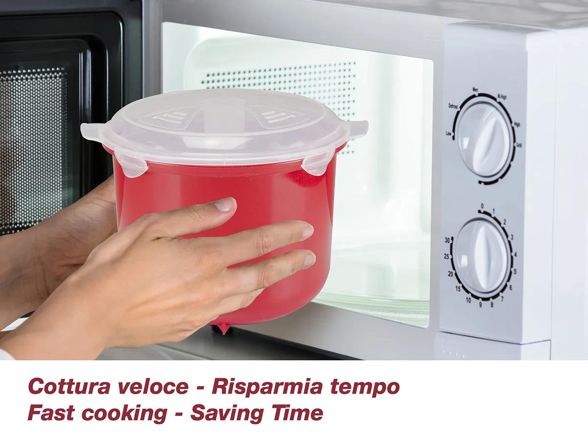 BEPER C106CAS001 Olla arrocera para microondas, Olla arrocera para microondas,2.6L, Cereales, Legumbres, Cuscús, Sin BPA