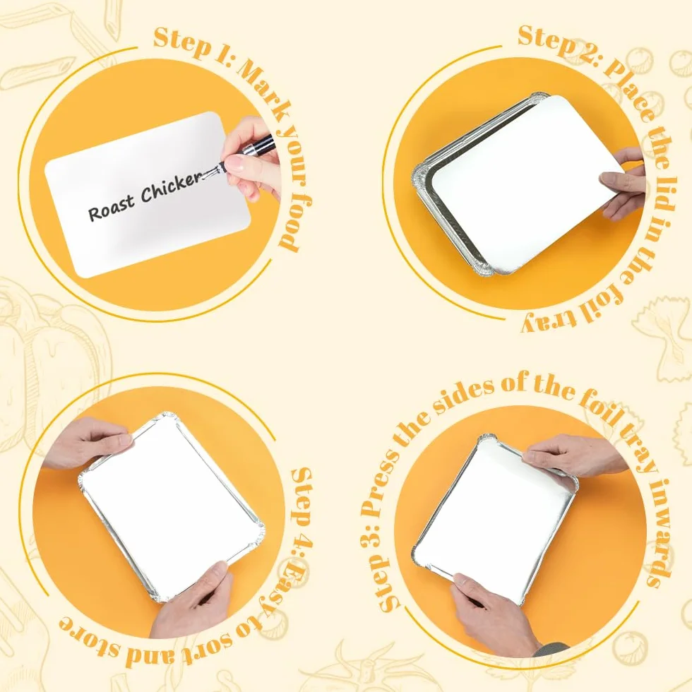 30 Piezas Bandejas de Papel Aluminio con Tapa, Bandejas de Aluminio Desechables con Cepillo de Silicona, Bandejas de Goteo Aluminio para Barbacoa, Hornear, Cocinar, Almacenar y Congelar