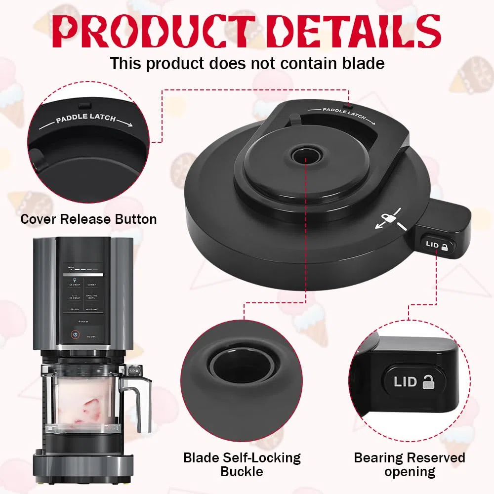 Tapa Exterior para Máquina de Hielo, Compatible con Ninja NC299AMZ/NC300/NC301 Series, Accesorio de Tapa de Repuesto Reutilizable, Libre de BPA y Apta para Lavavajillas (No Paddle)