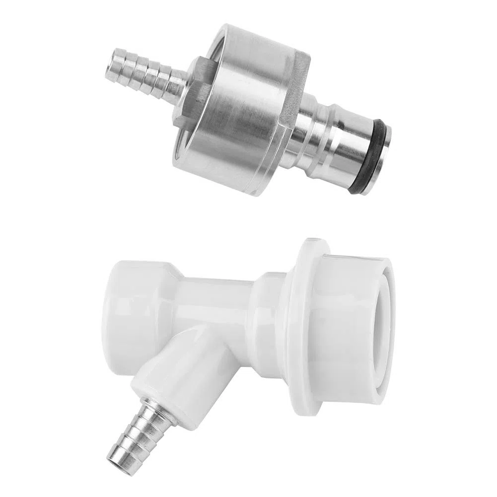 DEWIN Tapa de Carbonatación con Juego de Bloqueo de Bola Líquida, Accesorios de Carbonatador de Acero Inoxidable Desconecte 1/4" Barb Caliente para Agua de Soda Casera, Cerveza de Carbonato