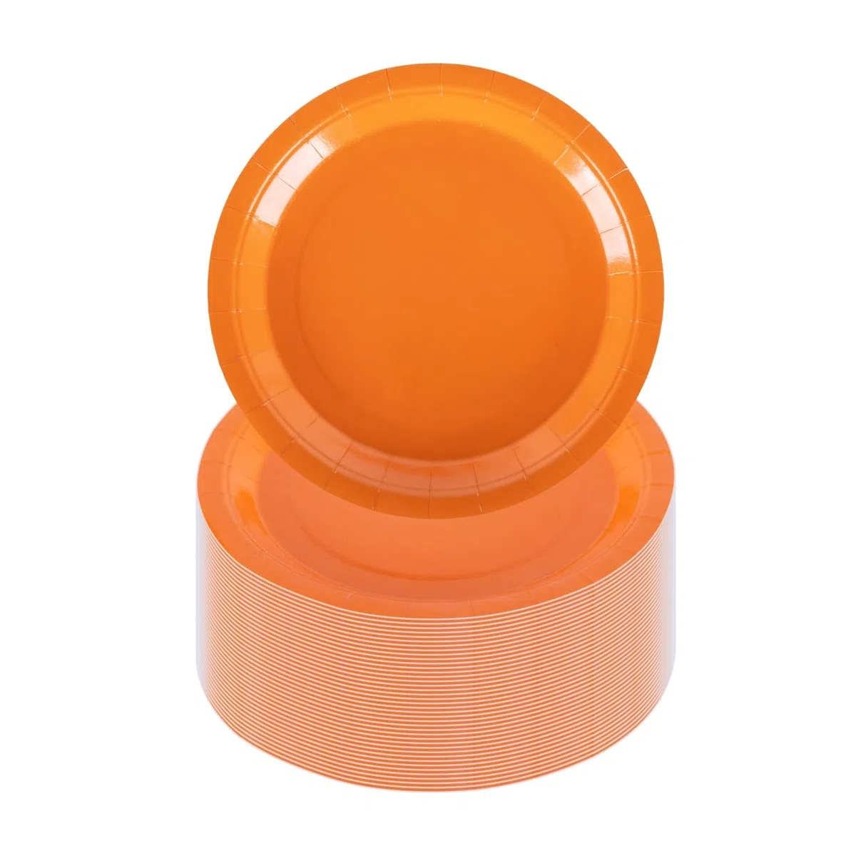 CEILIWEN Paquete de 100 platos de papel naranja – Platos redondos de 18 cm de color sólido para fiestas, cumpleaños, día de Acción de Gracias, Halloween, para catering y eventos (naranja, 7 pulgadas)