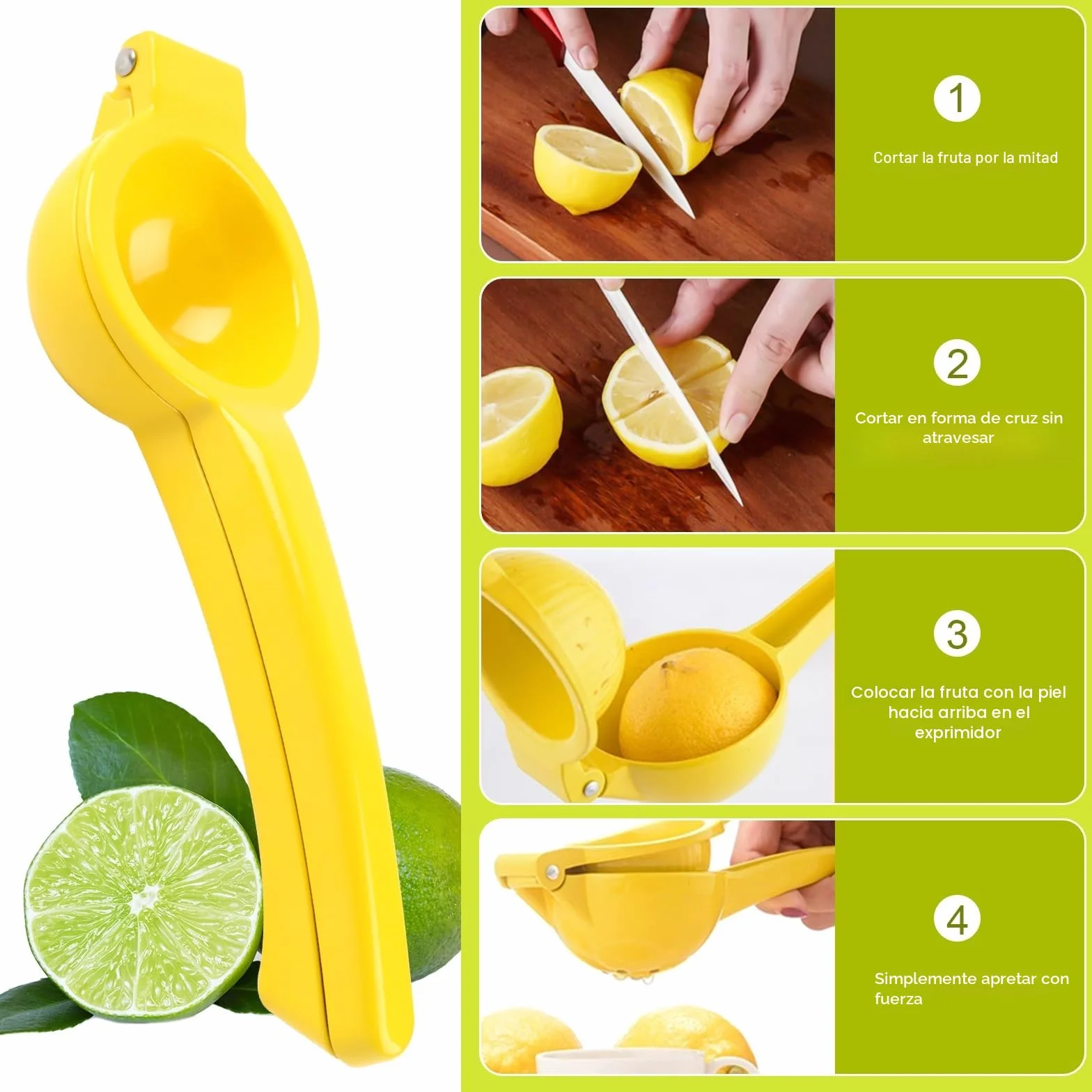 Exprimidor Limón Manual Acero Inoxidable 7cm Diámetro para Cítricos Naranjas Zumo Cocina Restaurante