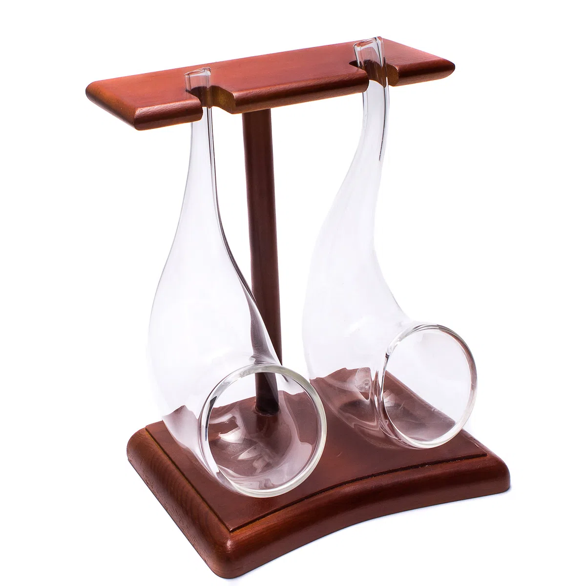 CKB LTD Paquete de 2 vasos de brandy con soporte de madera para beber, 75 ml