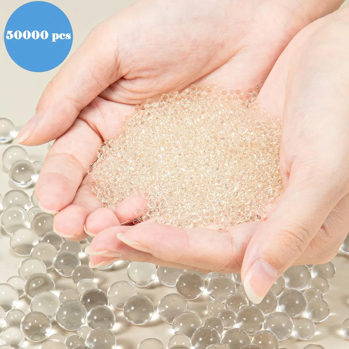 55.000 Perlas de Agua Transparentes para Plantas, Bolas de Gel Transparentes, Bolas de Agua Hidrogel para Jarrón, Decoración, Boda, Cumpleaños, Fiestas, Jardinería, Relleno de Plantas, Flores