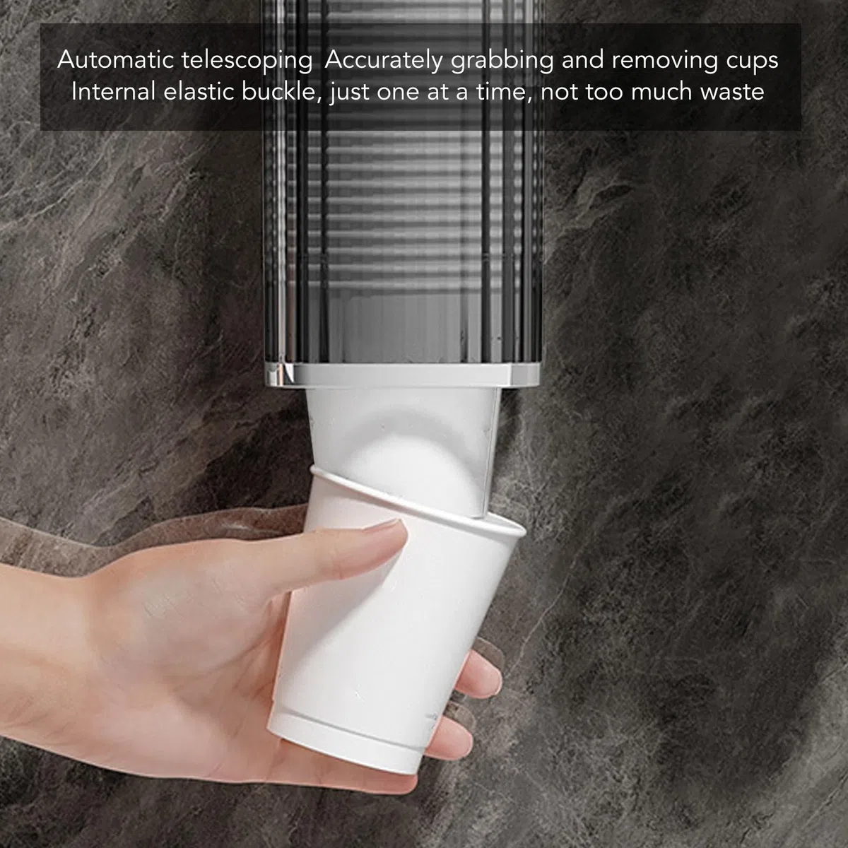 Dispensador de Vasos, Dispensador de Vasos de Papel Desechable Montado en la Pared con Cubierta a Prueba de Polvo, Dispensador de Vasos Adhesivo Autoretráctil, para Hogares,