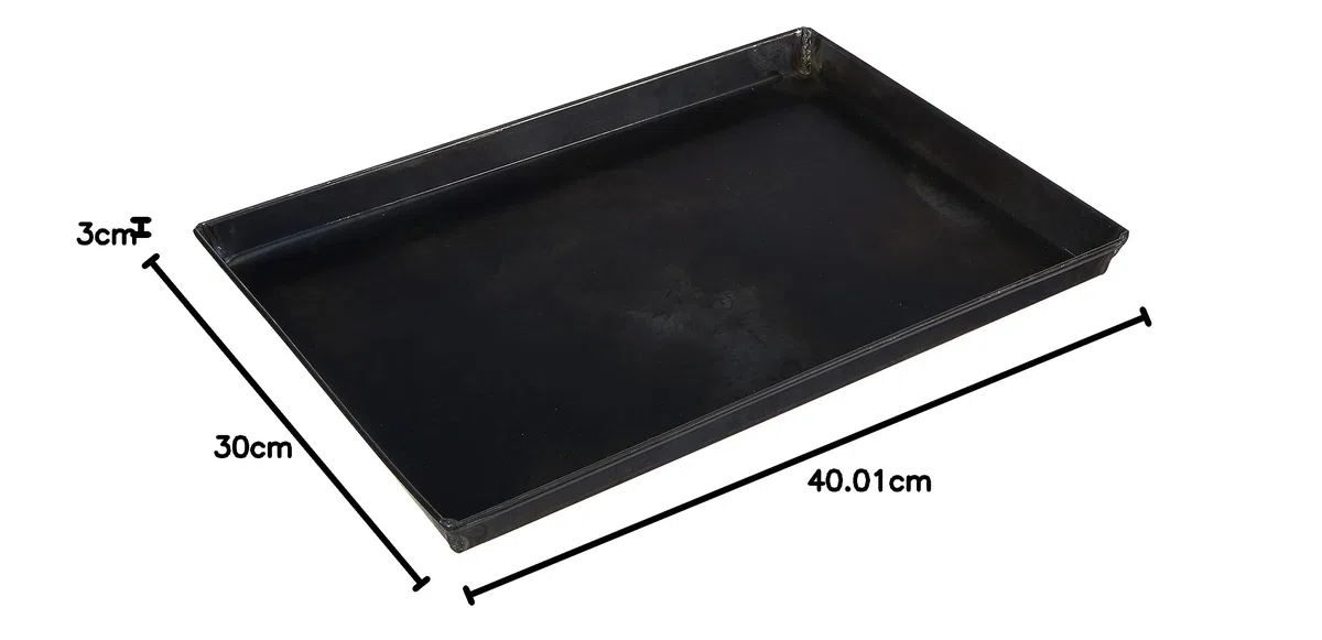 Hornear cacerolas Agnelli Rectangular Sheet Metal Azul, Espesor 0,8 cm, Negro, 40x30x3 cm