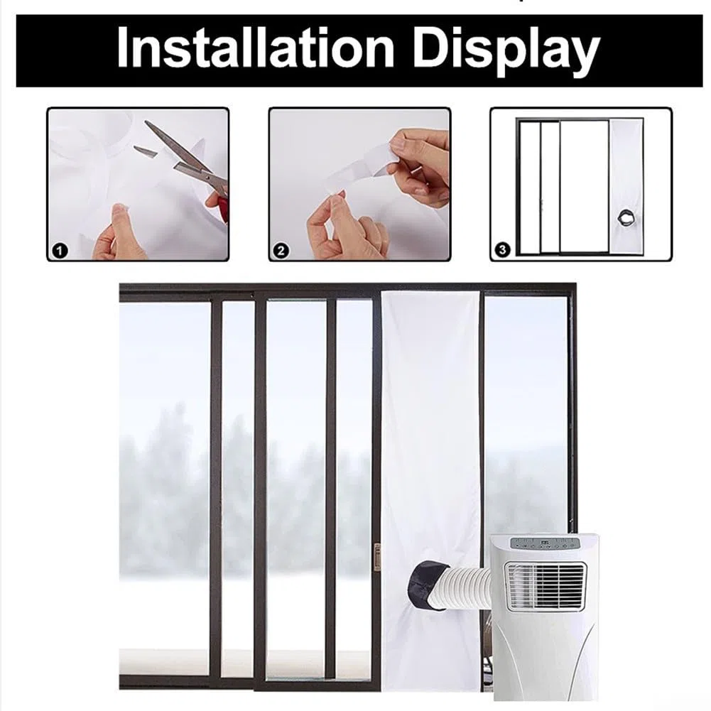Kit de sellado de ventana de aire acondicionado portátil de 200/300 cm, sellado de ventana para aire acondicionado móvil, protector de intercambio de aire para tragaluces (300 cm)