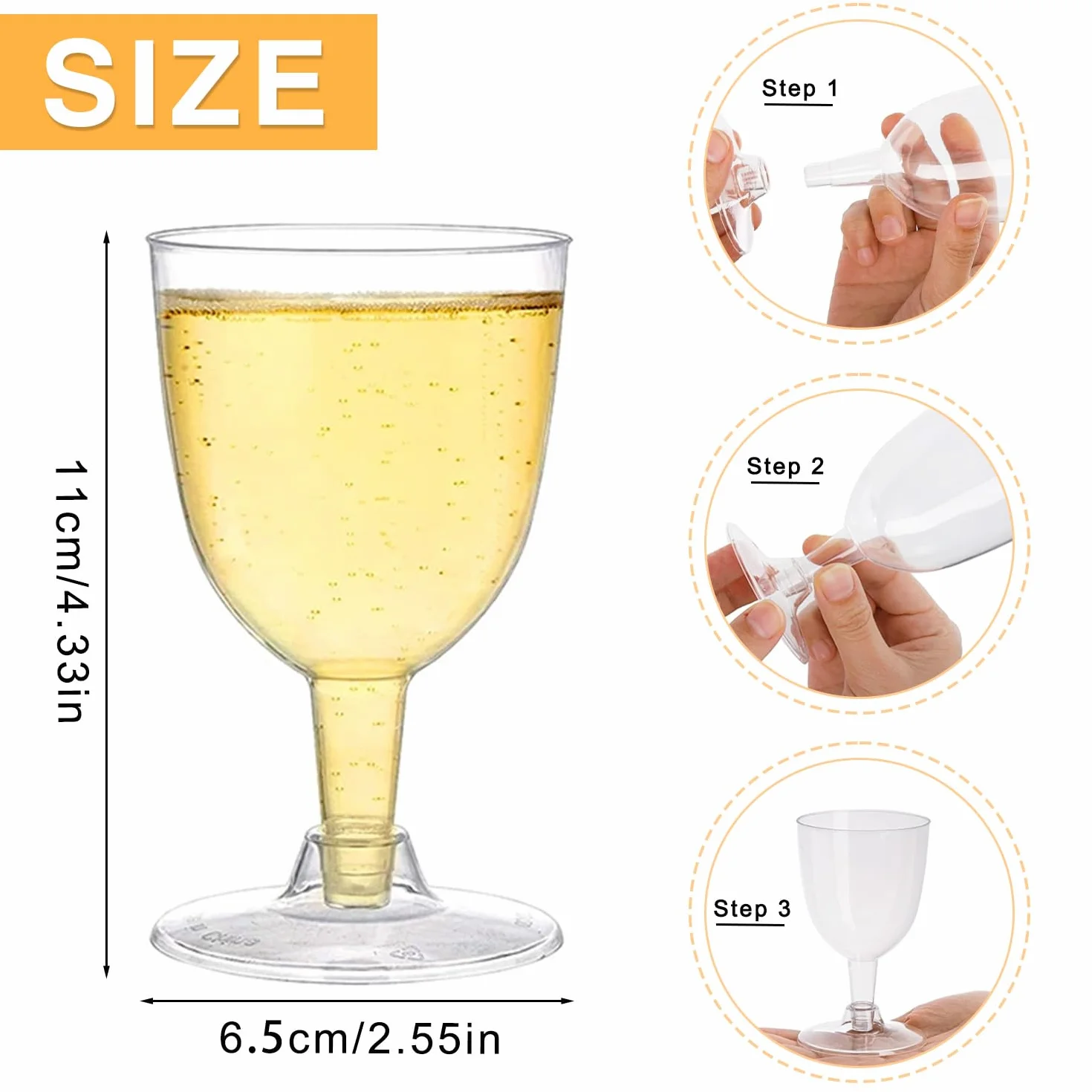 Copas de vino reutilizables, 20 unidades, para camping, bodas, cumpleaños, fiestas, pícnic