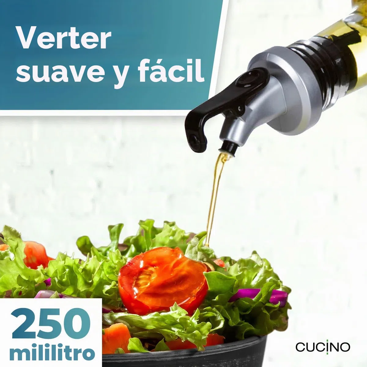 Juego de vinagrera y aceitera - (Toscana) 2 botellas de aceite de 250 ml con soporte | a prueba de fugas y sin goteo | con tapón antisuciedad
