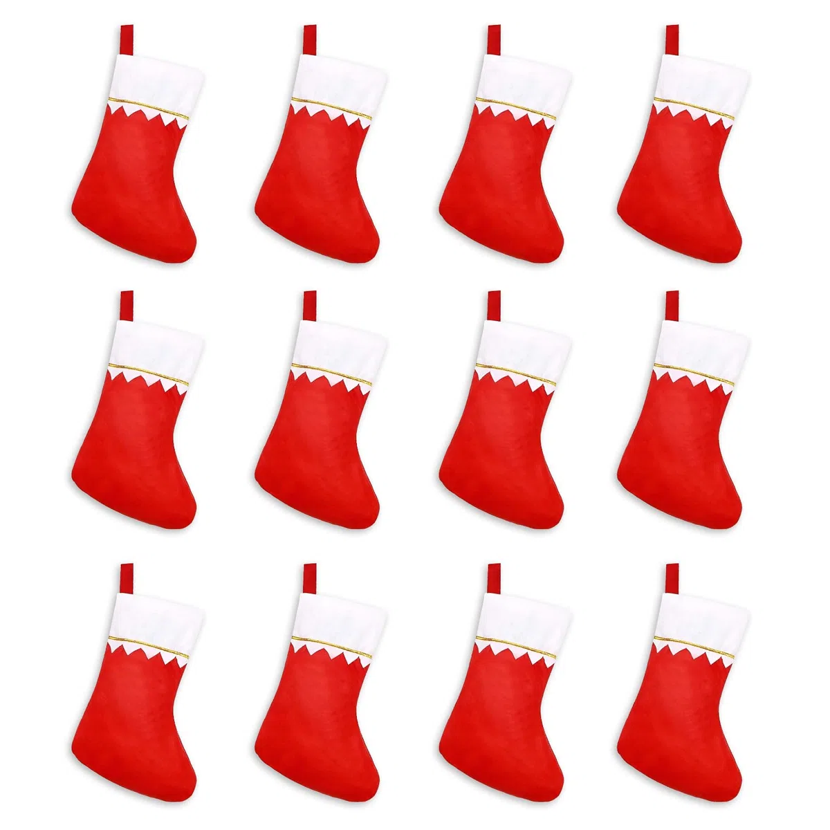 CINGHIA Calcetines Navideños Decoracion,12 Piezas Botas de Navidad,Calcetines de Navidad,Calcetín de Navidad 36 x 23 x16cm,Bota Navideña para Llenar y Colgar