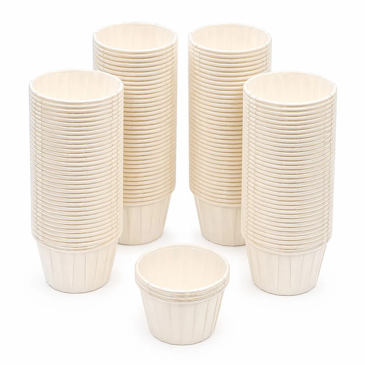 200 cuencos desechables de papel para salsas, cuencos blancos, 58 x 40 x 34 mm, ideales para ketchup, mayonesa, crema, degustación, buffet y Take Away
