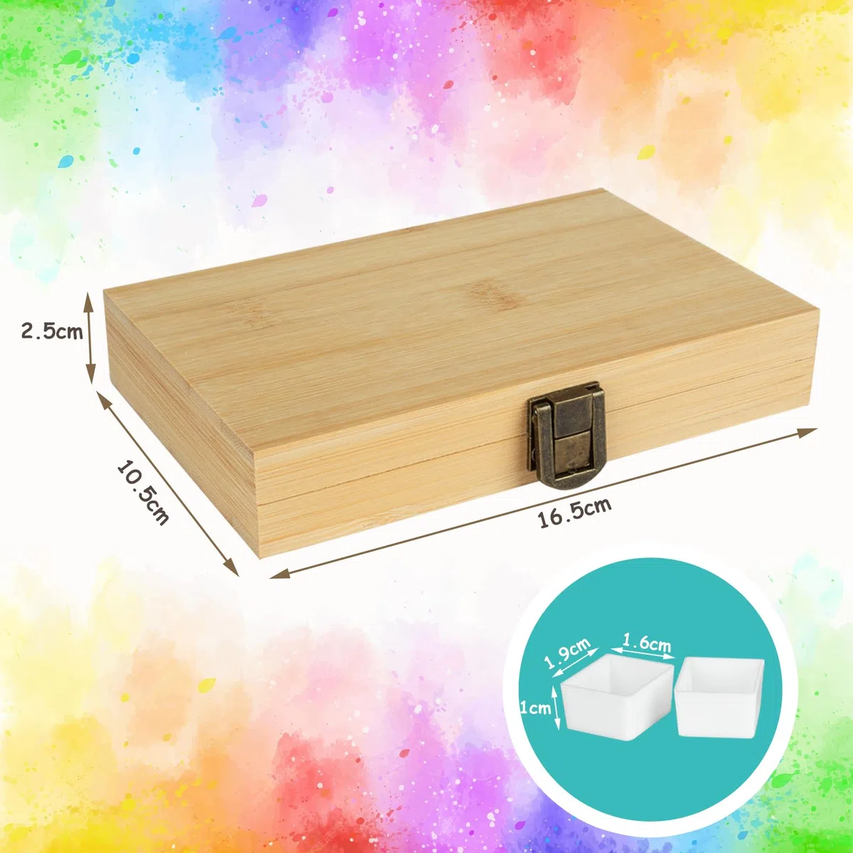 Paleta de Pintura de Madera para Acuarelas con Tapa Hebilla Cuadrada Paleta de Pintura Acrílica con 36 Rejillas para Pintores del Ejército Pintores de Acuarela Artistas Principiantes