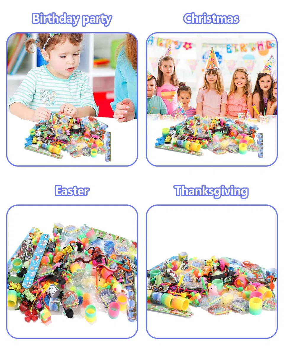 LEAZZLE Juego de regalos de cumpleaños infantiles, 132 unidades, regalo de cumpleaños infantil, relleno de piñata, regalo de cumpleaños, regalo de Pascua, Halloween, Navidad, CPT-132
