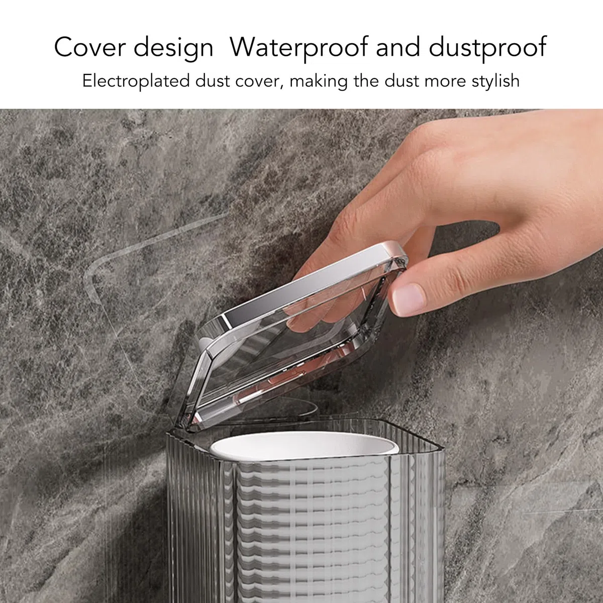 Dispensador de Vasos, Dispensador de Vasos de Papel Desechable Montado en la Pared con Cubierta a Prueba de Polvo, Dispensador de Vasos Adhesivo Autoretráctil, para Hogares,