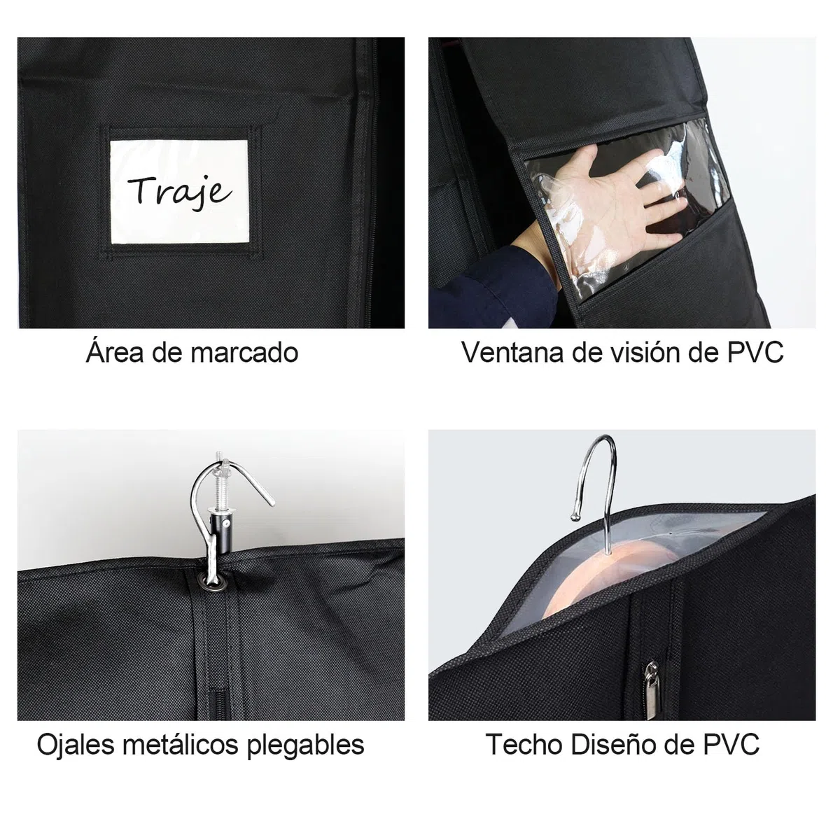 3 Piezas Negro Bolsas Ropa Almacenaje Fundas de Ropa para Colgar 160x60cm de Ropa a Prueba de Polvo Bolsa de Ropa Protector para Trajes Chaquetas y vestido,BOMEI PACK