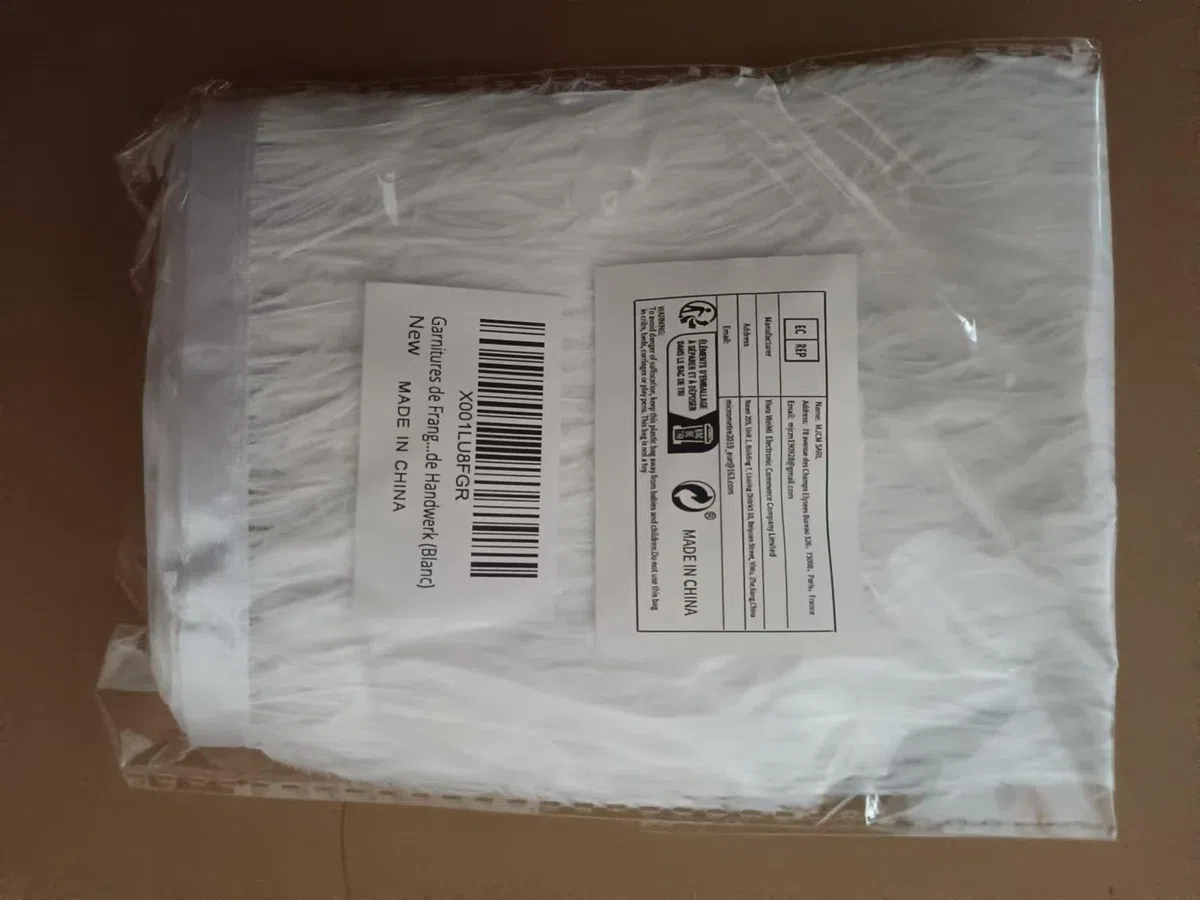 Adornos de flecos de plumas de avestruz de 1,83 metros – Para manualidades, disfraces, carnaval, Halloween, decoración de Handwerk (blanco)