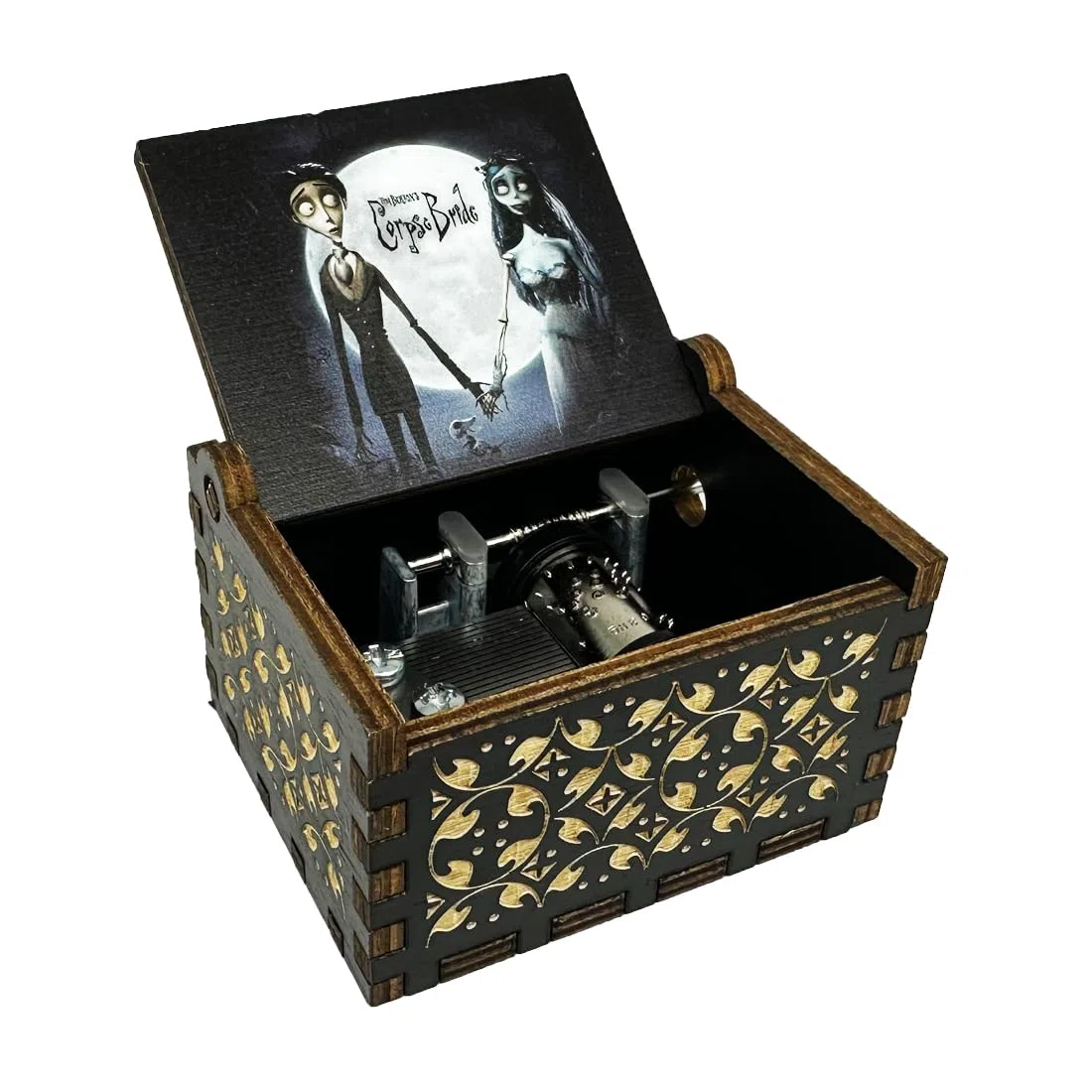 Youtang CorpseBride - Caja de música de madera, estuche grabado antiguo, regalo de cumpleaños, regalo del día de San Valentín, día de la madre, día del padre, regalos infantiles, decoración del hogar