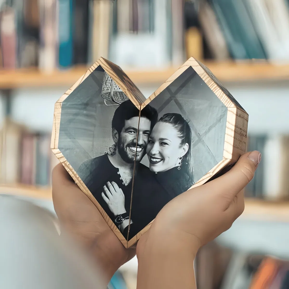 Drawelry Personalizado Cubo de Fotos Álbum con 6/9 Imágenes impresión Marco Foto Forma Mágico Plegables Decoración Giratorio Navidad Regalos para Familiare Amigos Padres Hijos Mascota Boda Viaje (H)