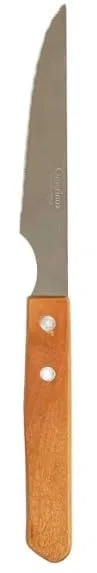 12 Cuchillos Sierra Chuletero Mango Madera Microdentado Fabricados Albacete