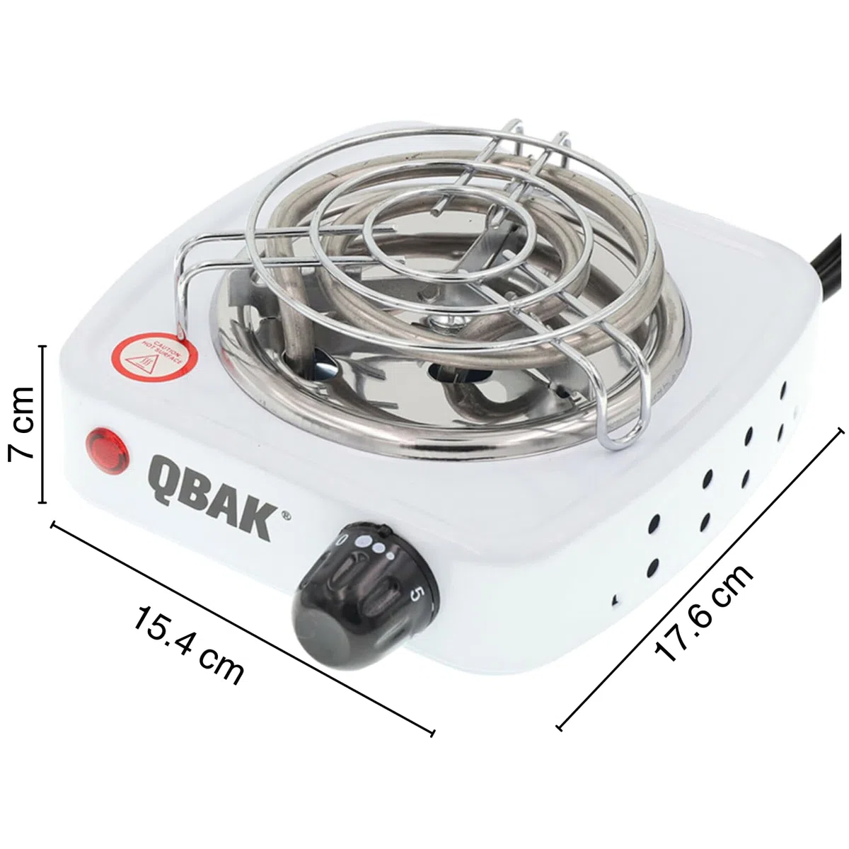 KROWN - Hornillo Eléctrico Portátil de 500W, Encendedor de Carbón para Cachimba o Shisha, Antiadherente Esmaltado de Acero Inoxidable