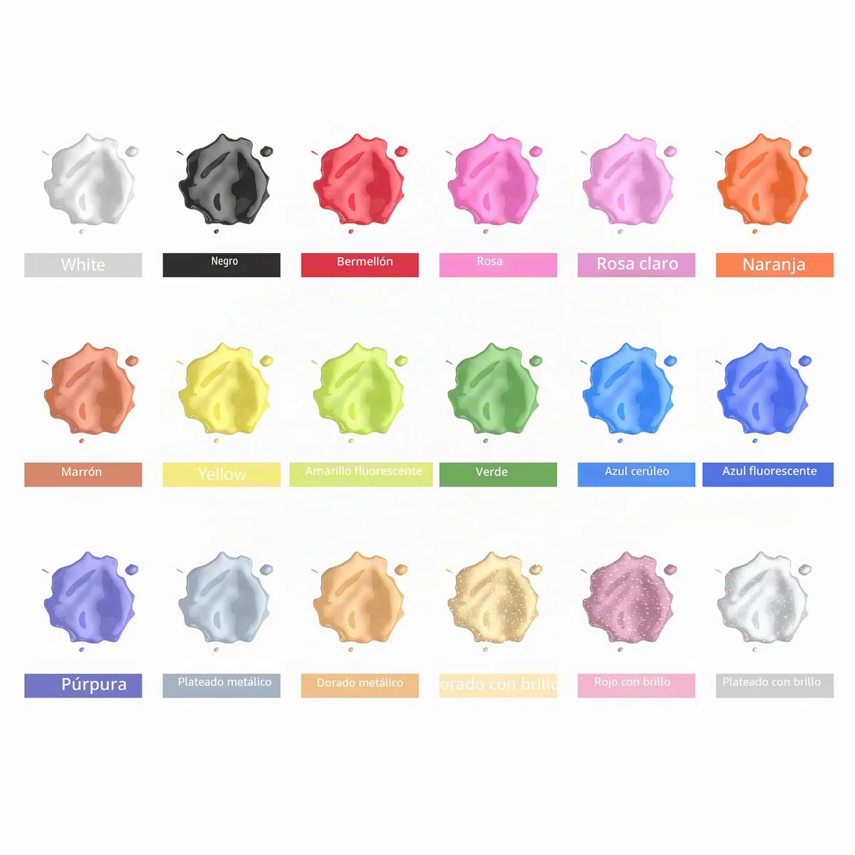 INK LAB Pintura Textil 3D Permanente 18 Colores Pintura para Tela con Cepillo No Tóxico para Ropa Lienzo Vidrio Cerámica Madera Niños Adultos,30ml/Botella