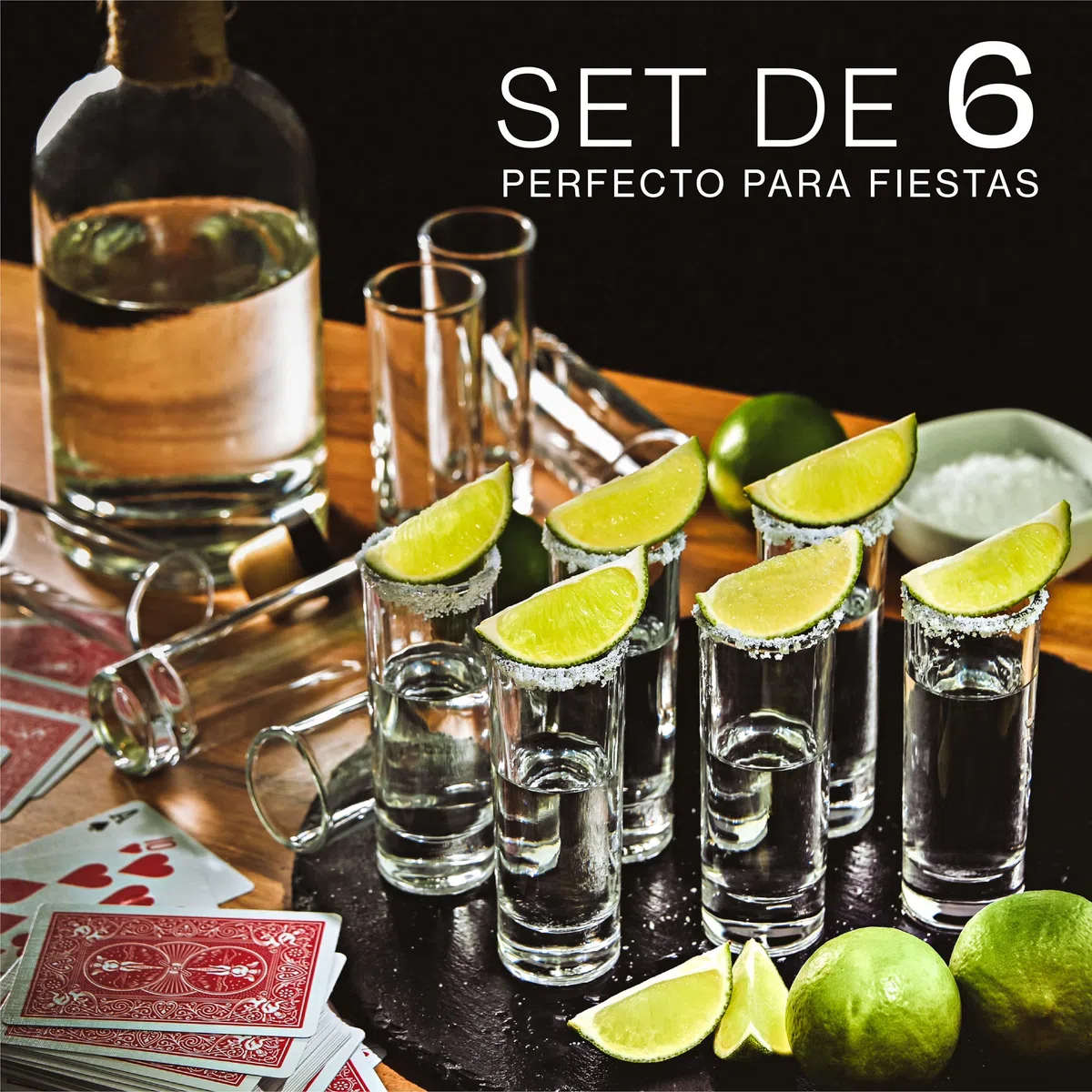 12 Vasos de Chupito de Cristal Largos de 5cl - Aptos para Lavavajillas - Estables gracias a su Base Gruesa - Ideales para Fiestas