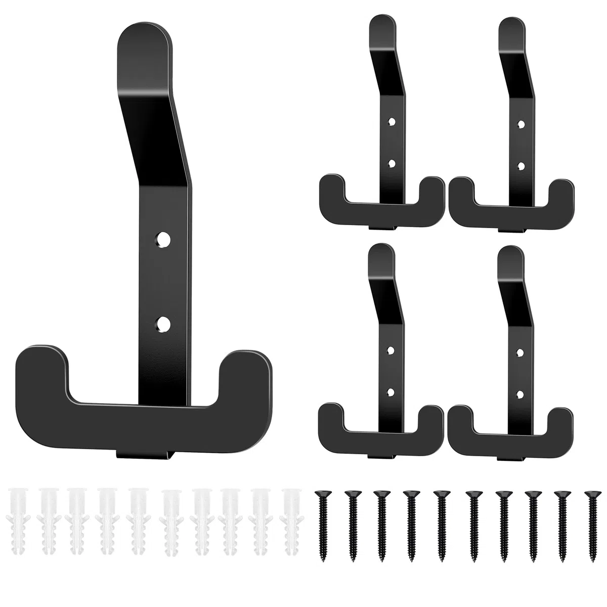 Percheros Pared con 5 ganchos, Ganchos para Abrigos Negro Pared Ganchos de Pared Acero Inoxidable Colgadores Ganchos Perchero para Baño Entrada Cocina
