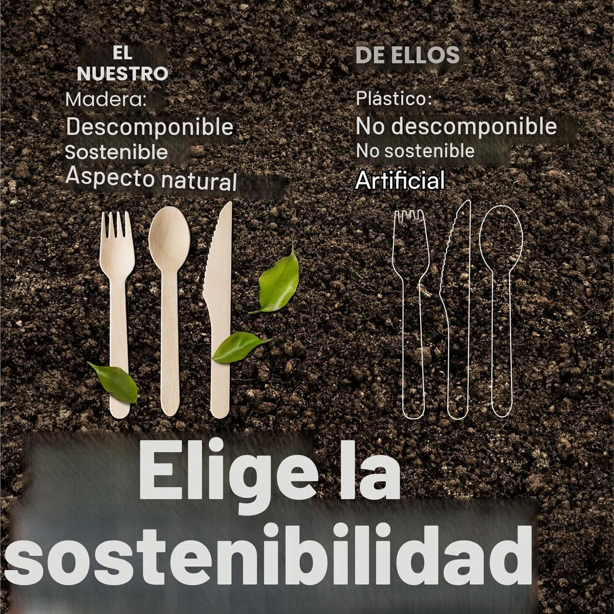H&S [150 Piezas] Conjuntos de cubiertos de madera (Desechable Biodegradable) Para Fiesta - 50 tenedores, 50 cuchillos, 50 cucharas