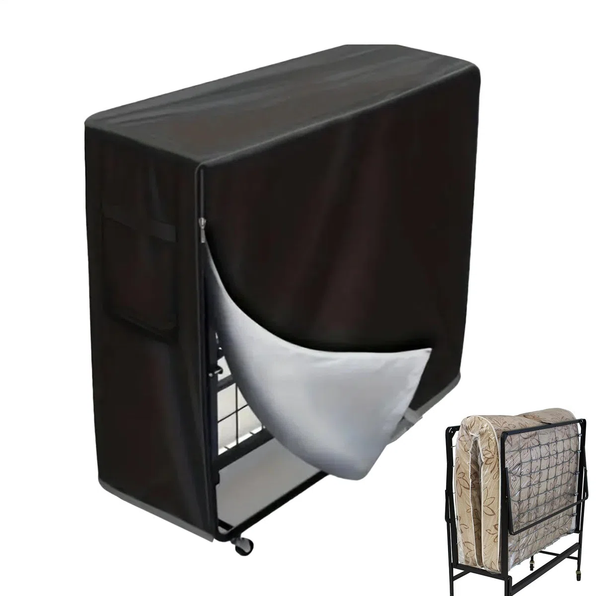 Funda de cama plegable, 210D Oxford impermeable, plegable, cubierta de cama plegable de viaje, cubierta de almacenamiento de bolas de garaje plegable a prueba de polvo para interiores y