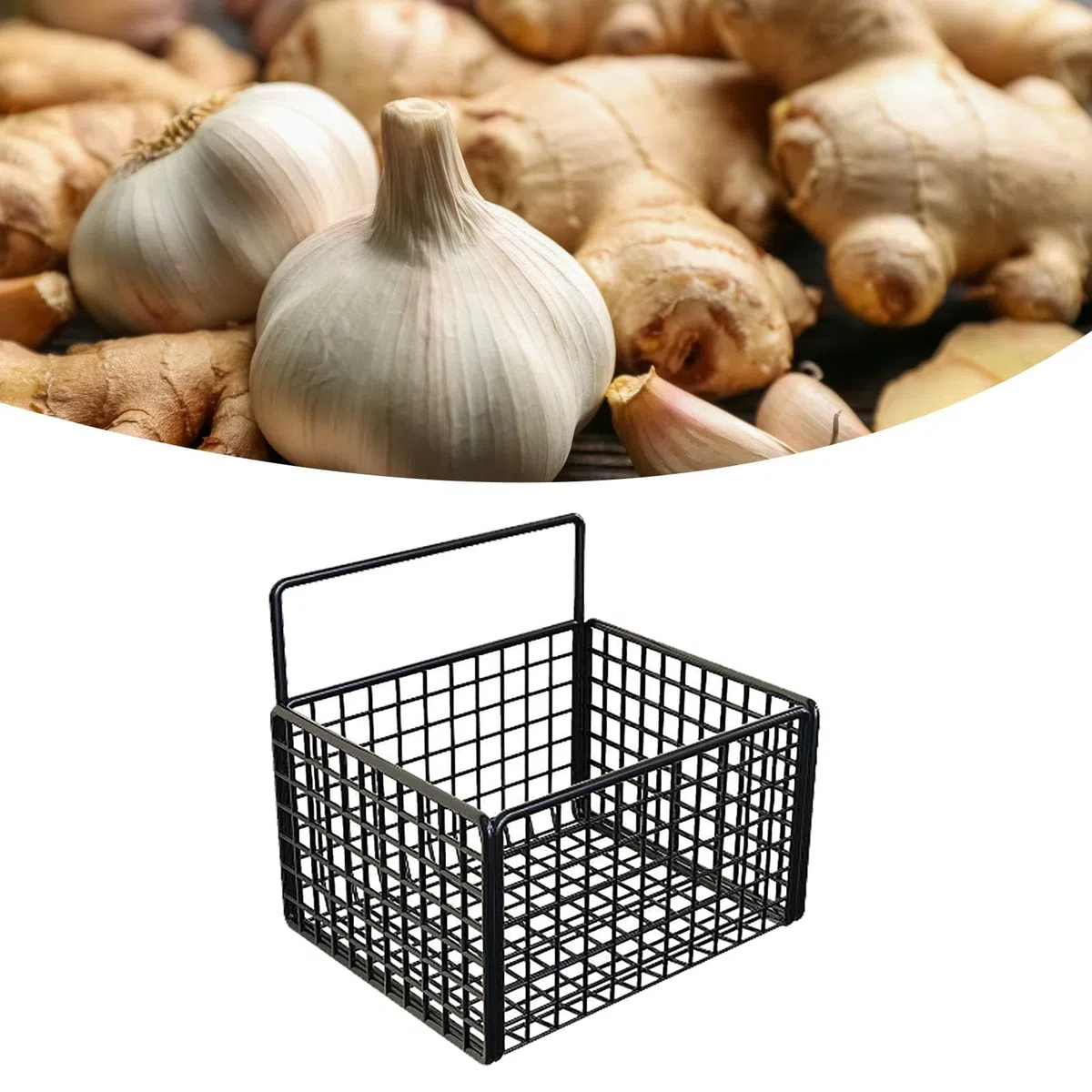 Cesta de cocina para colgar en la pared, cesta de almacenamiento de pared, caja adhesiva para guardar fruta sin necesidad de taladrar, pequeño recipiente de malla metálica para organizar la despensa
