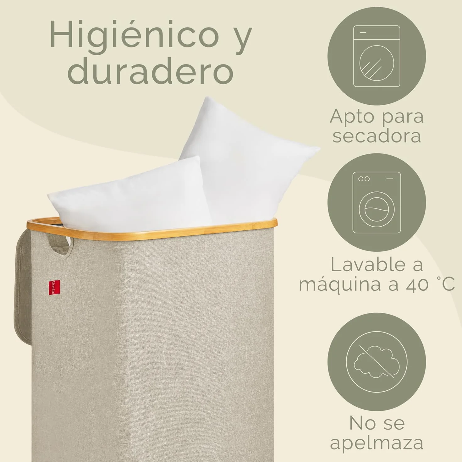 Blumtal Relleno para cojín con certificado Oeko-Tex, 40 x 50 cm, 2 cojines interiores de poliéster