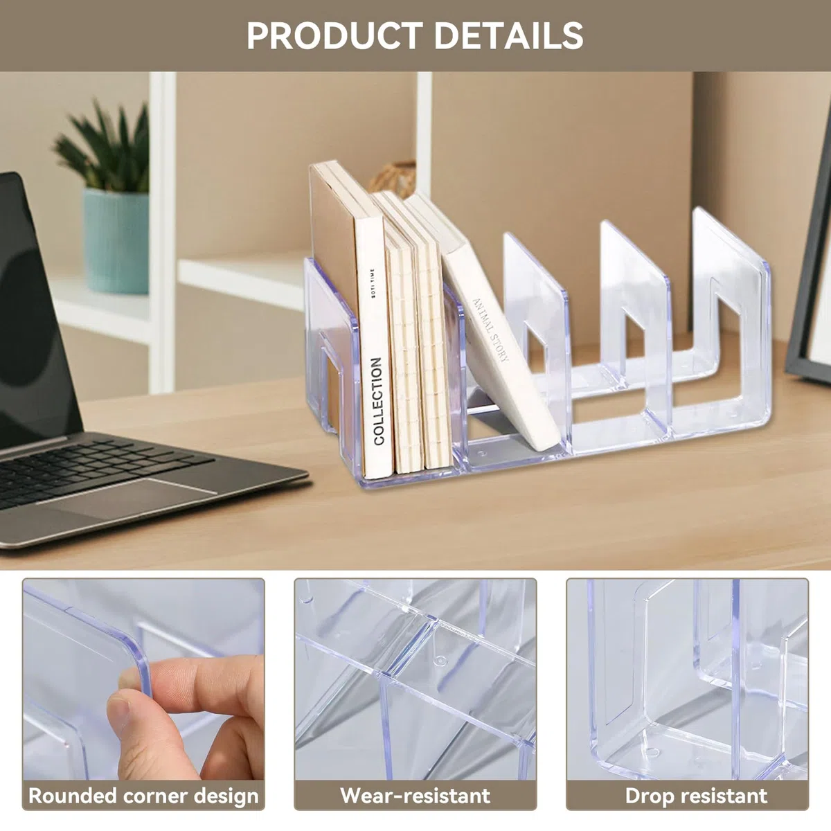 Cyrank Organizador De Bolsos para Armario - Estante De Plástico Apilable, Divisores Transparentes para Dormitorio (L)