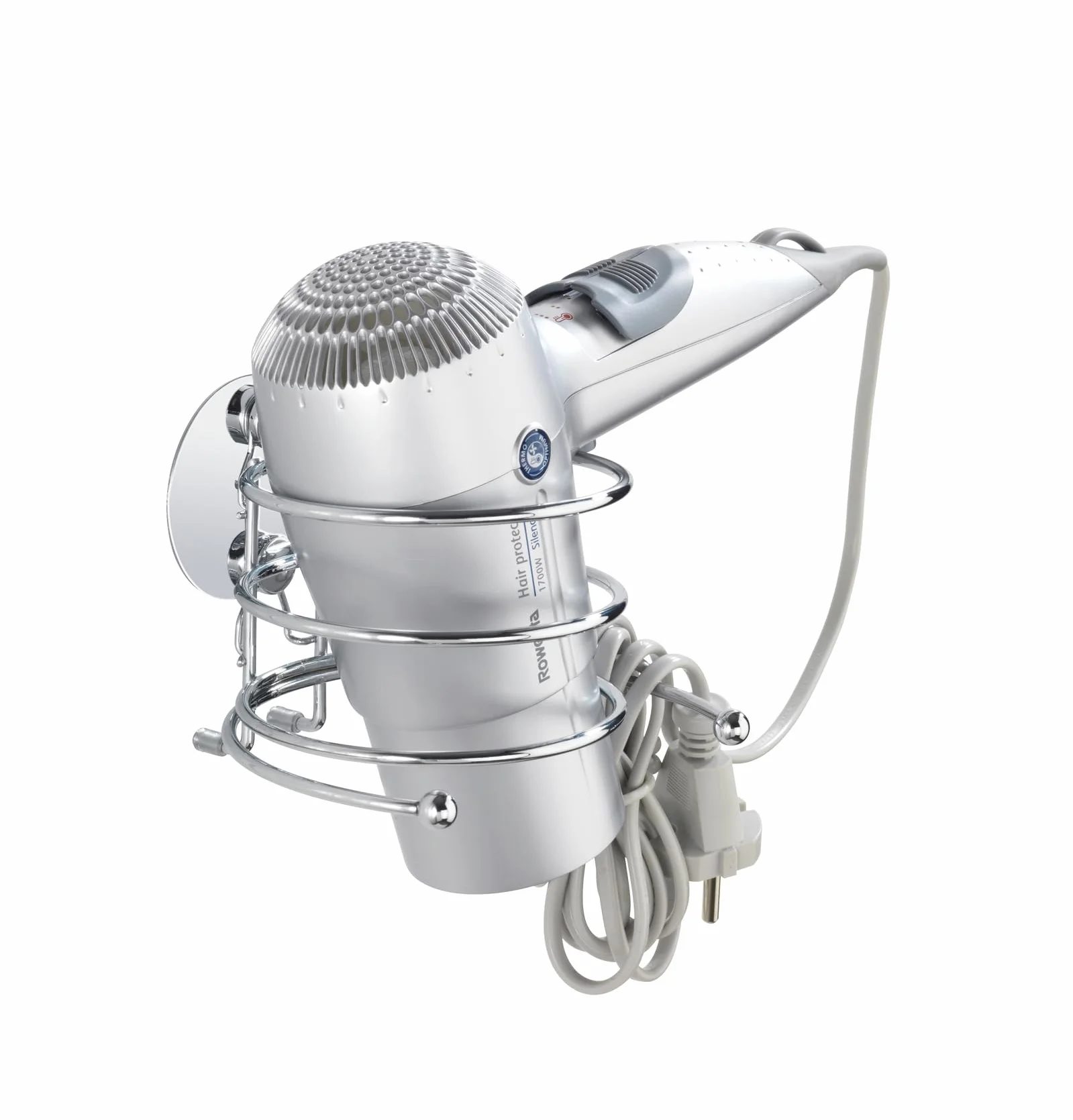 Wenko Turbo-Loc Soporte para Secador, Acero, Plateado, 11.5x14x7.5 cm