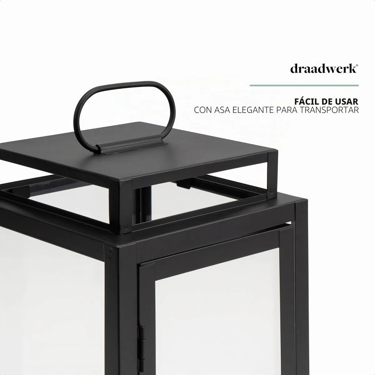 draadwerk Juego de farolillos grandes, decoración para interior y exterior (negro)