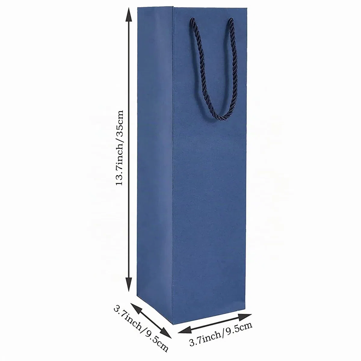 Bolsas de Papel para Botellas de Vino Kraft, Bolsas de Regalo para Botellas con asas, Organizador de Vino Kraft de 12 Piezas para Boda, Bolsas de Regalo para Botellas de Fiestas (Azules)