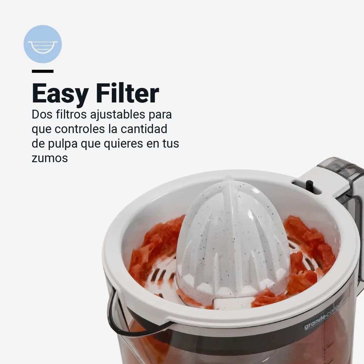 UNIVERSALBLUE Exprimidor Blanco de Naranjas Eléctrico de Vaso | 2 Filtros para Zumo sin Pulpa | Recogecable | 40W de Potencia