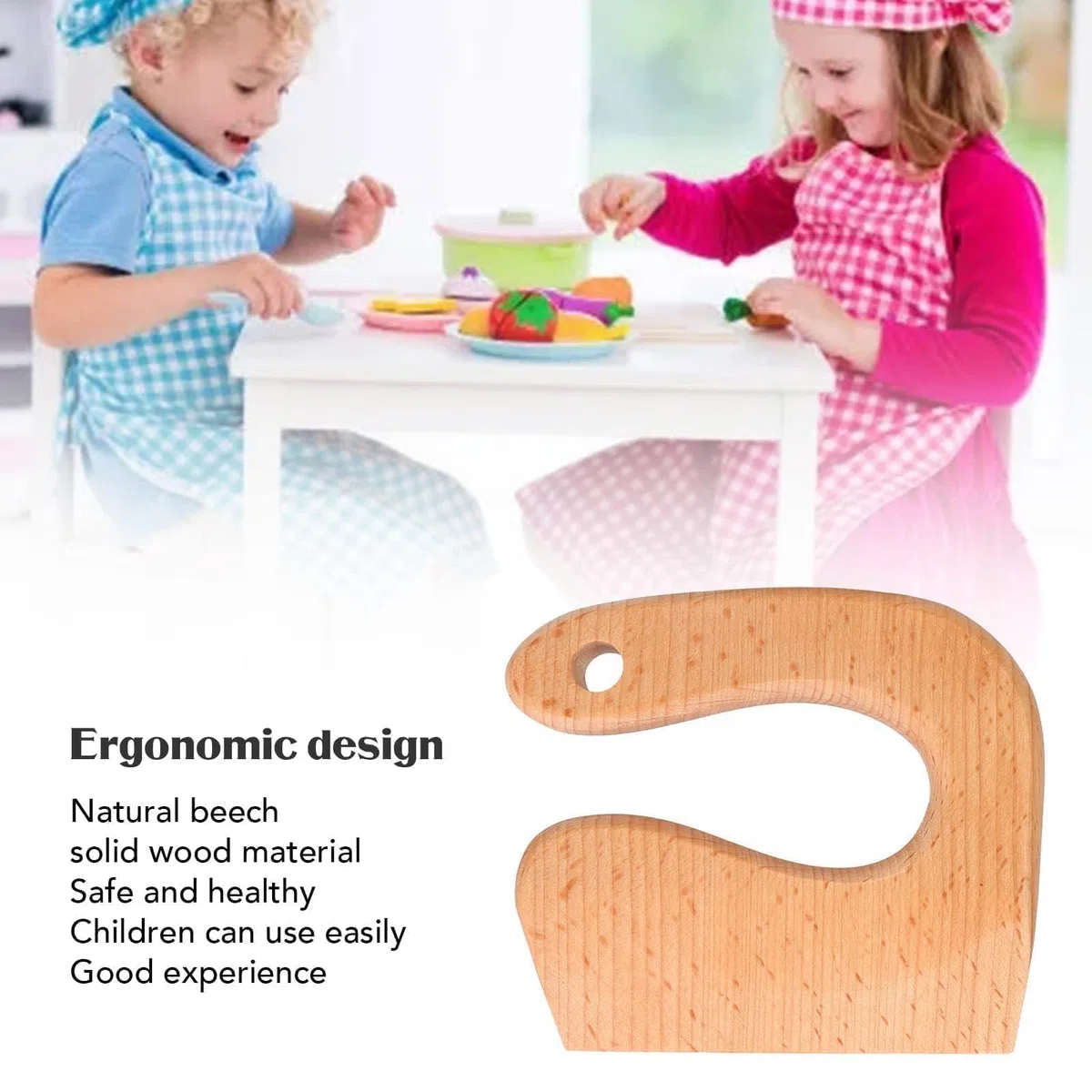 VBESTLIFE Cuchillo de madera para niños, cuchillo de frutas y verduras, cuchillo de madera para niños, cuchillo de madera, juguete (#1)