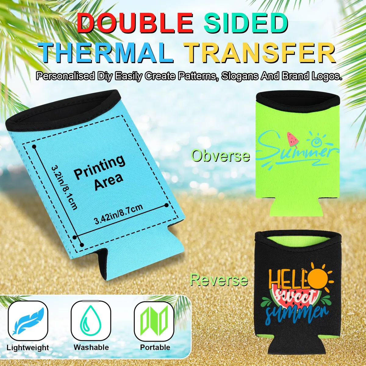 8 Piezas Neopreno Funda para Latas de Cerveza Can Cooler Sleeve Enfriador Soporte Latas Coke Can Cover Antideslizante Manga Aislante para Bebidas Manga Refrigerante Fiestas Suministros