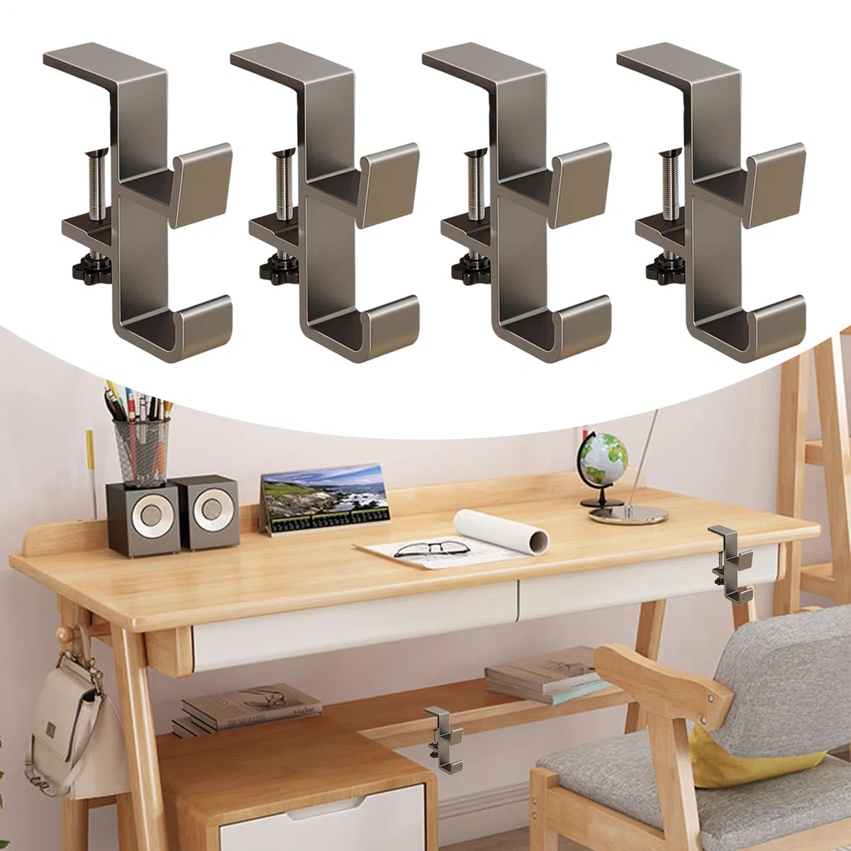 Colgador para Guirnaldas - Colgador 2 en 1 para Guirnaldas y Medias, Sujeta Guirnaldas para Chimeneas | Sujeta Guirnaldas y Medias, Ganchos Ajustables para Decoración Navideña - Sujetador Sin Taladro
