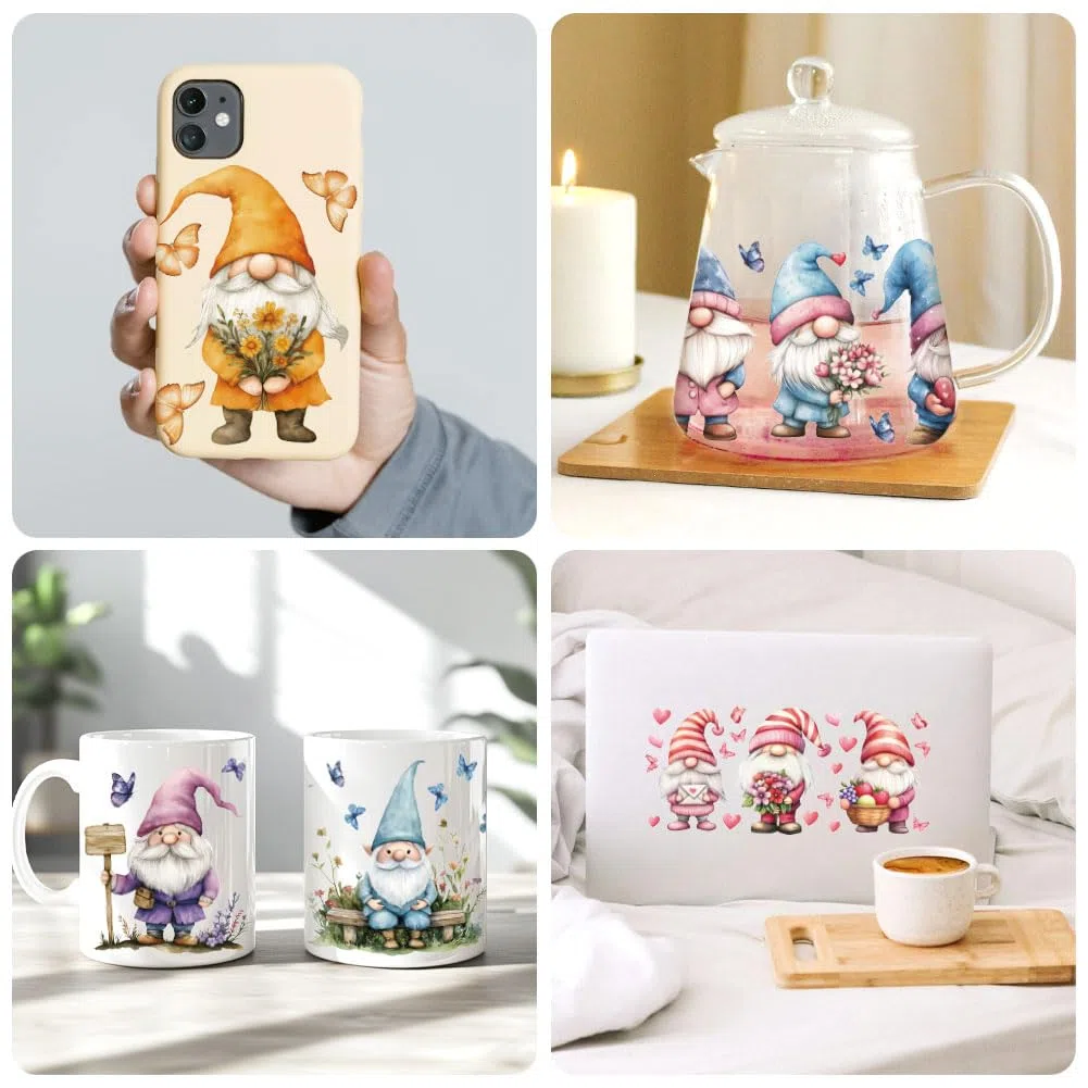 Peacoblue UV DTF Cup Transfer Wraps Cup Wraps Stickers flores y gno,transferencias, 10 hojas impermeal al agua vinvin16oz taza de vidrio de café vaso botella calcalcaltaza para hombres mujeres