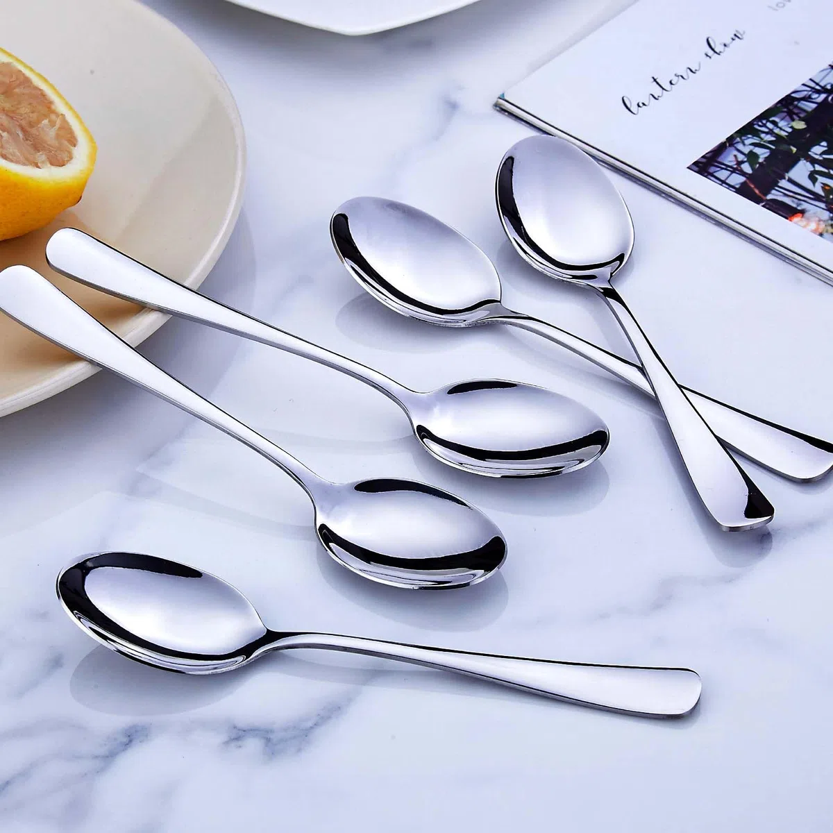 Juego de 36 cucharillas postre PionStar – Acero inoxidable, aptas para lavavajillas – Cucharillas de café, cucharas de postre y más (14 cm / 5,5 pulgadas) – Ideal para hogar, cocina o restaurante