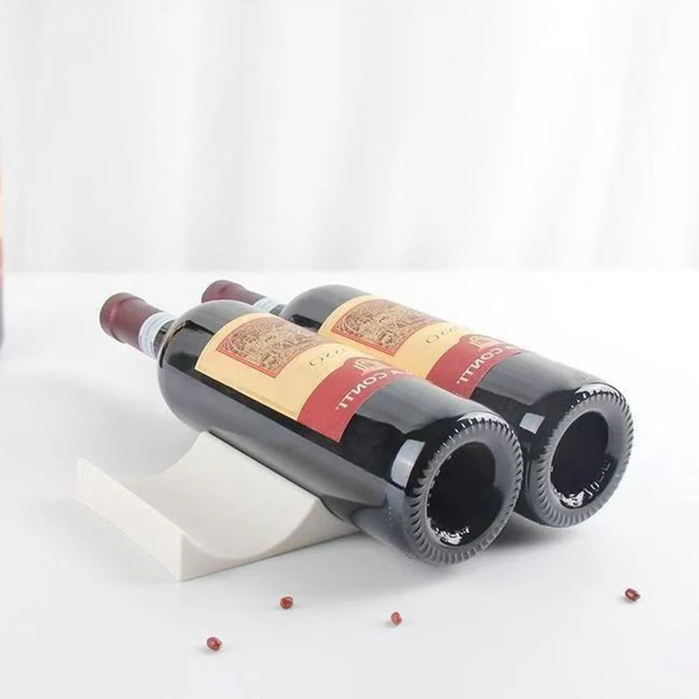 2 Piezas Estante de Vino de Estilo Europeo Soporte para Botellas de Plástico Apilable Botellero Estante para Cocina Nevera Restaurante