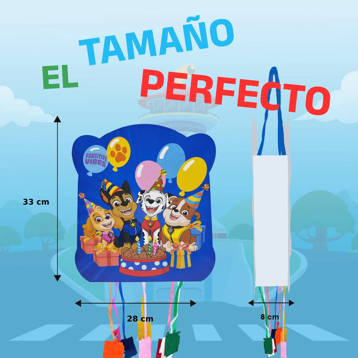 Piñata Patrulla Canina + Pack 70 Chuches Sin Gluten y Juguetes Piñata - Piñata Cumpleaños - Patrulla Canina Cumpleaños - Piñata - Relleno Piñata - Infantil - Paw Patrol - PARTY4EVER