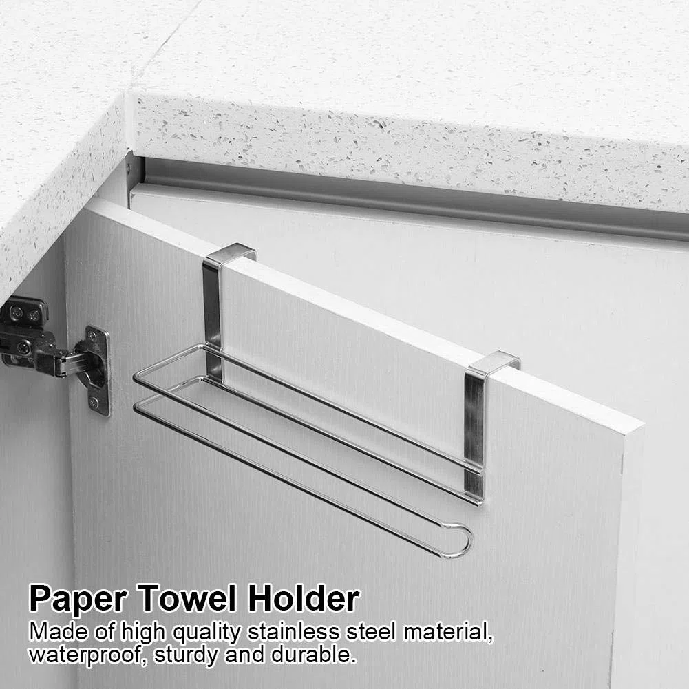 TOPINCN Dispensador De Rollos De Cocina Acero Inoxidable Puerta En Rollo Soporte De Papel Debajo De La Unidad De Armario Estante De Toalla Colgador