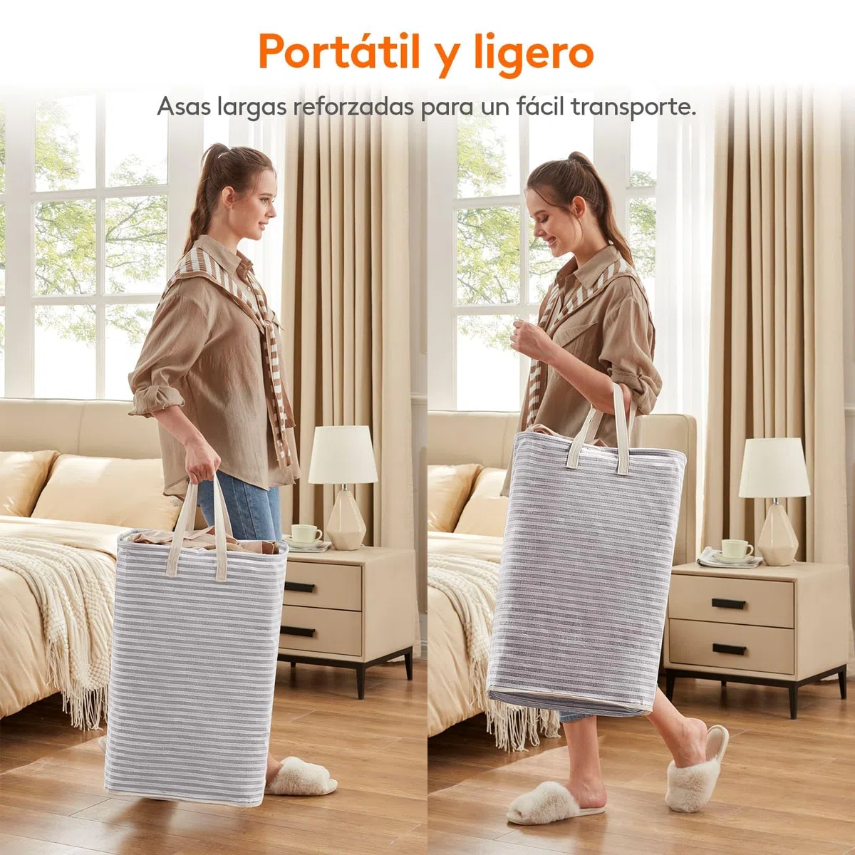 Lifewit Cesto Ropa Sucia, Cesta Ropa Sucia Impermeable con Asas Extendidas, Laundry Basket, Cubo Ropa Sucia Plegable, Bolsa Ropa Sucia para Baño, Dormitorio, Lavadero, 80L, Gris, Paquete de 2