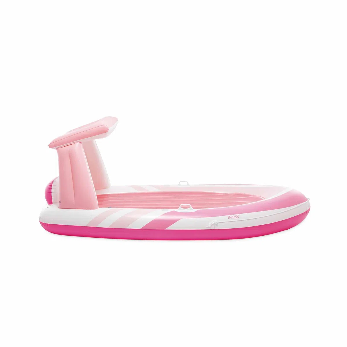 Intex Colchoneta Hinchable Pink Paradise con Parasol y Porta Bebidas, 244 x 119 x 97 cm, Asas de sujeción y Cuerda de Seguridad perimetral, Vinilo Resistente, Incluye Parche, Máx 100 kg, +14 años