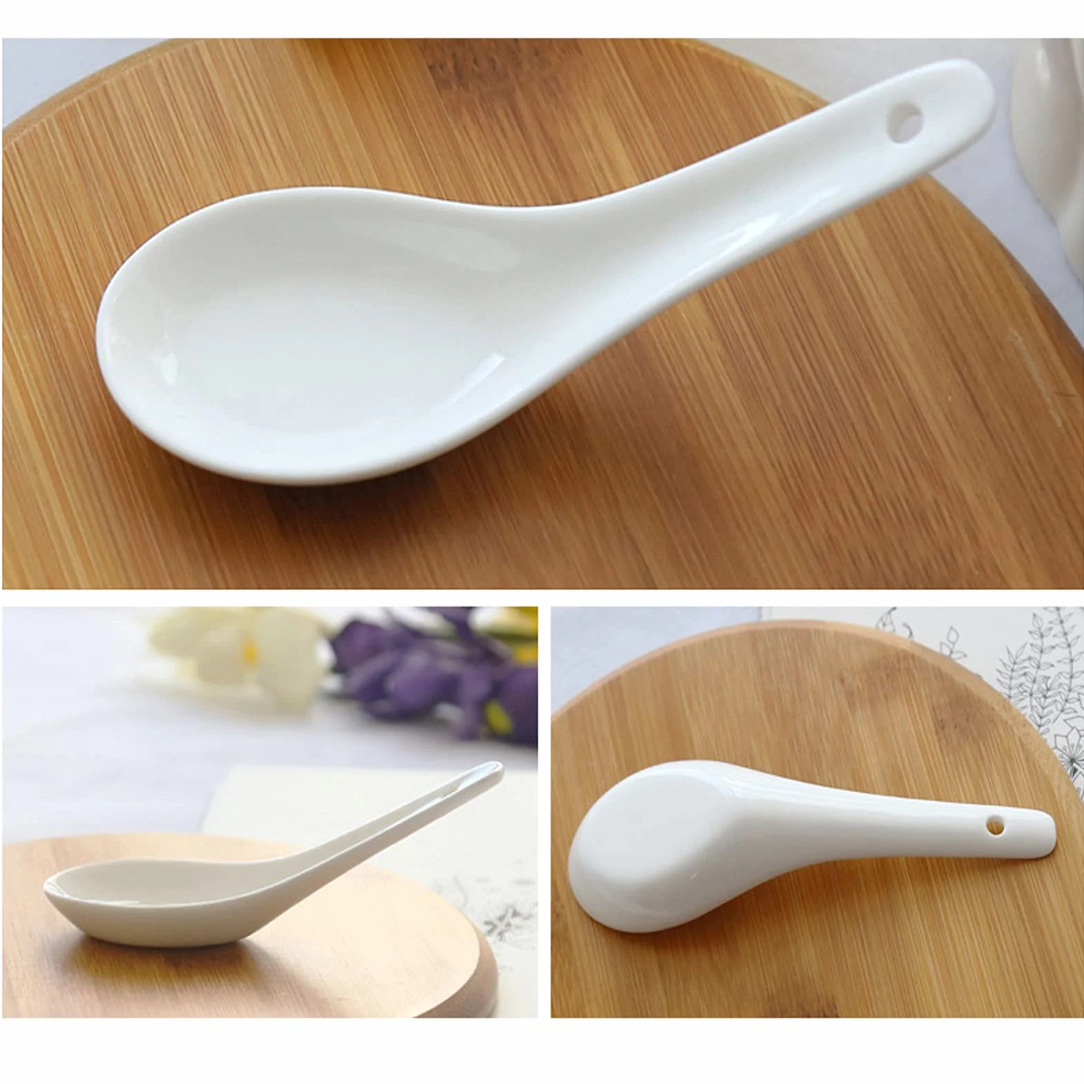 Vastsea 20 Piezas Cucharas de sopa, Cucharas de Mesa, Cucharas redondas, Adecuada para Cocina, Hogar, Lavavajillas y Microondas (Blanco)